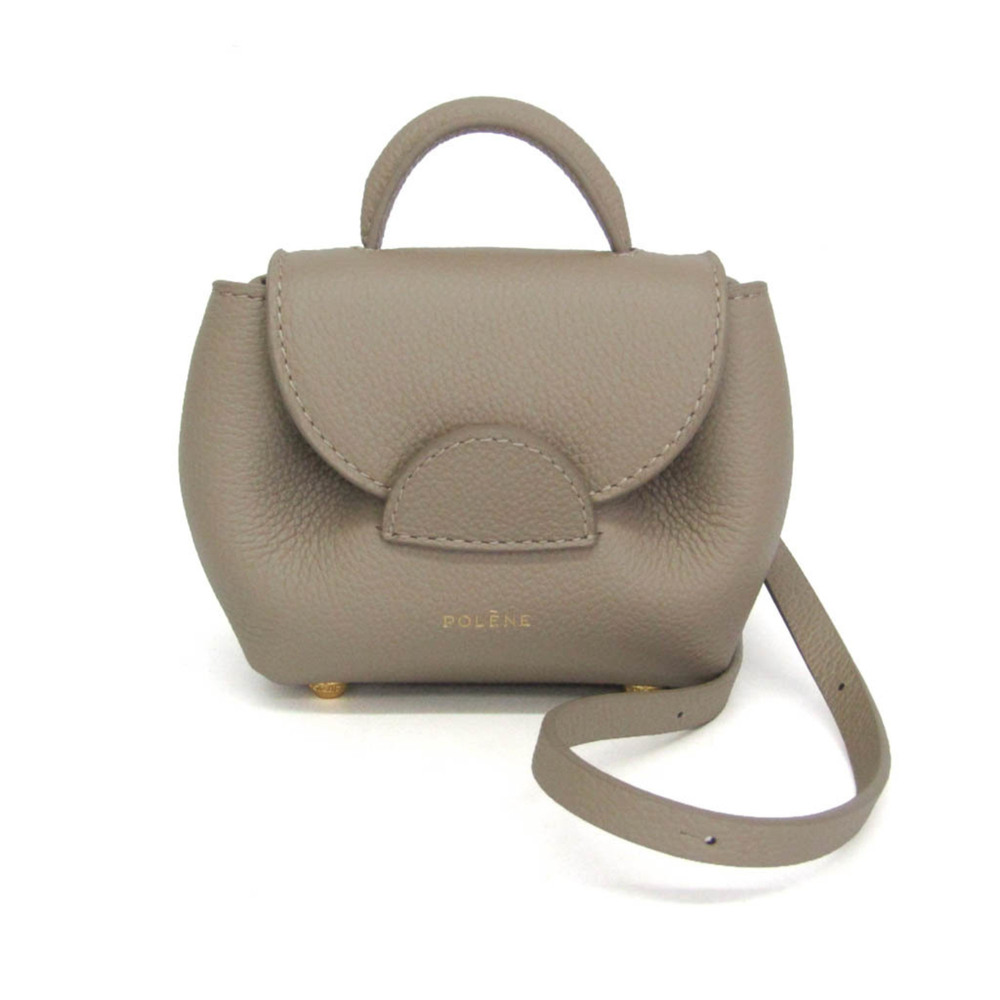 POLÈNE Numéro Un Micro Women's Leather Pouch Light Gray